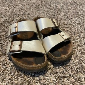 Cream Pearlescent Arizona Birkenstock